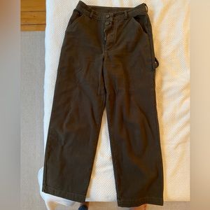100% cotton, high waisted olive green pants. Worn twice.